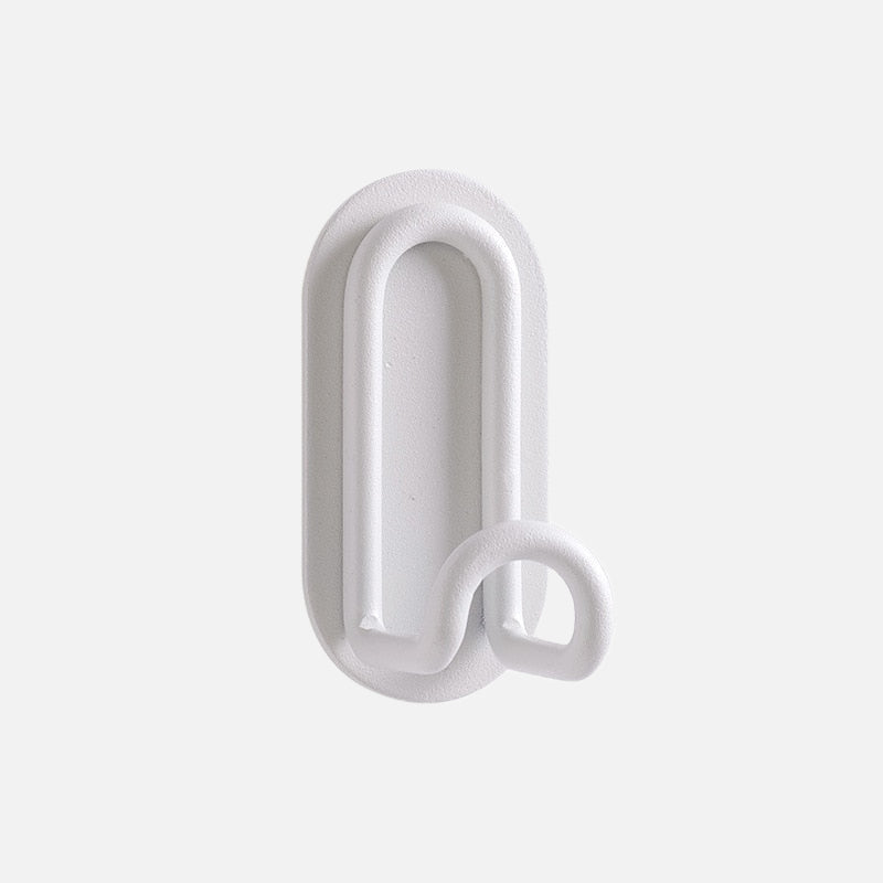 Self-Adhesive Wrought Iron Wall Hooks with Single or Double Hook Design