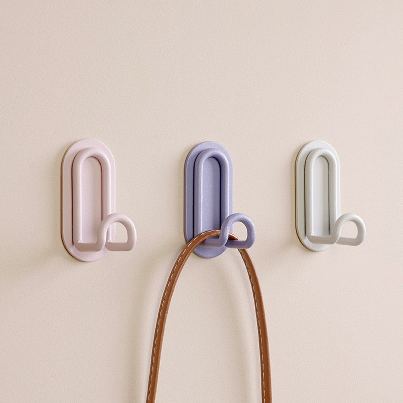 Self-Adhesive Wrought Iron Wall Hooks with Single or Double Hook Design