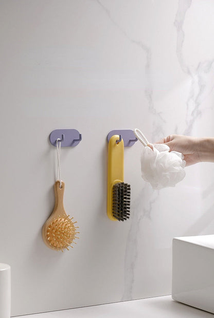 Self-Adhesive Wrought Iron Wall Hooks with Single or Double Hook Design
