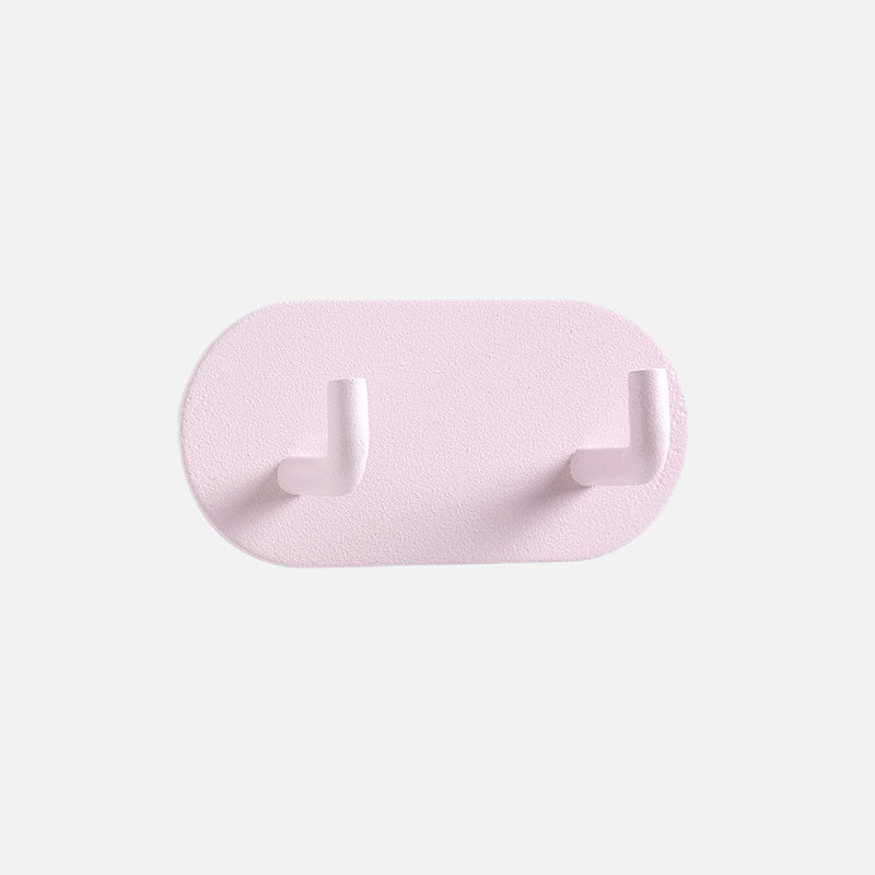 Self-Adhesive Wrought Iron Wall Hooks with Single or Double Hook Design