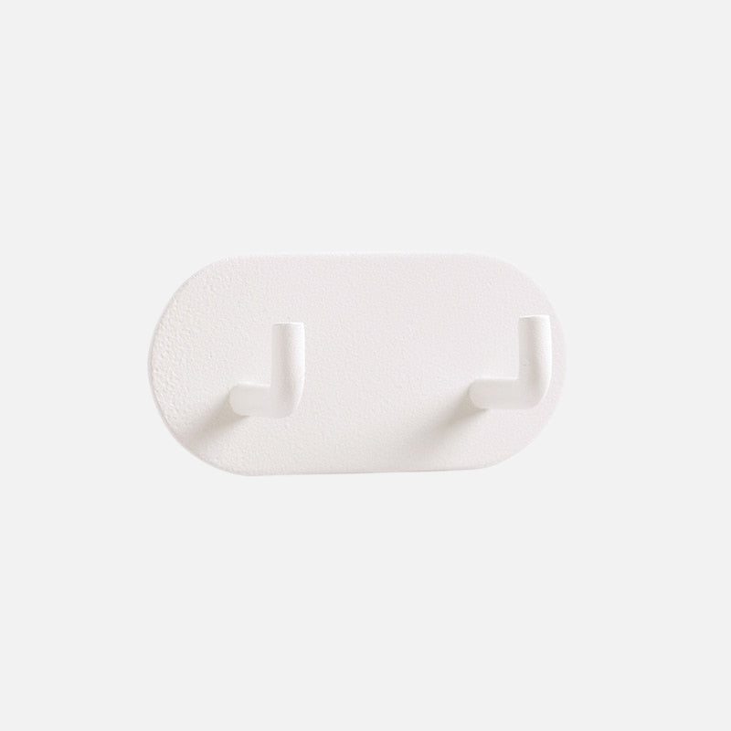 Self-Adhesive Wrought Iron Wall Hooks with Single or Double Hook Design