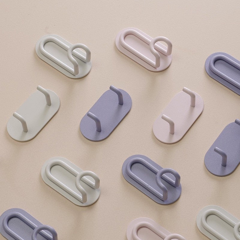 Self-Adhesive Wrought Iron Wall Hooks with Single or Double Hook Design
