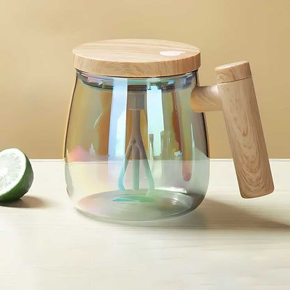Self-Stirring Mug with Automatic Mixing for Coffee and Tea