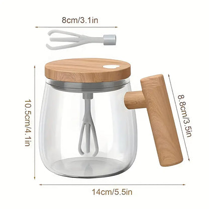 Self-Stirring Mug with Automatic Mixing for Coffee and Tea