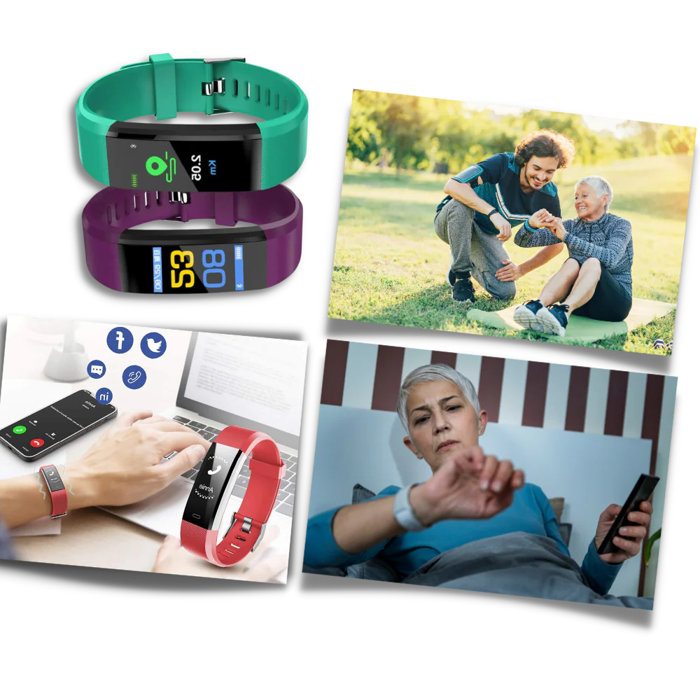 Senior Smartwatch with Heart Rate and Blood Pressure Tracking
