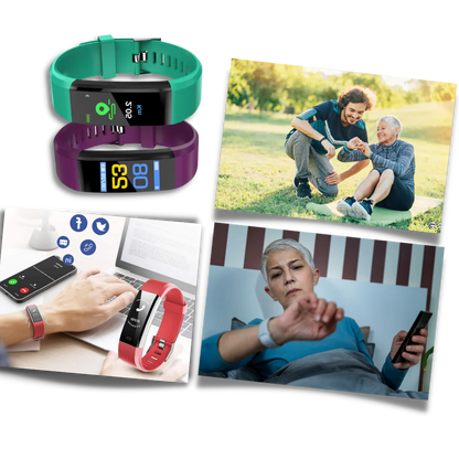Senior Smartwatch with Heart Rate and Blood Pressure Tracking