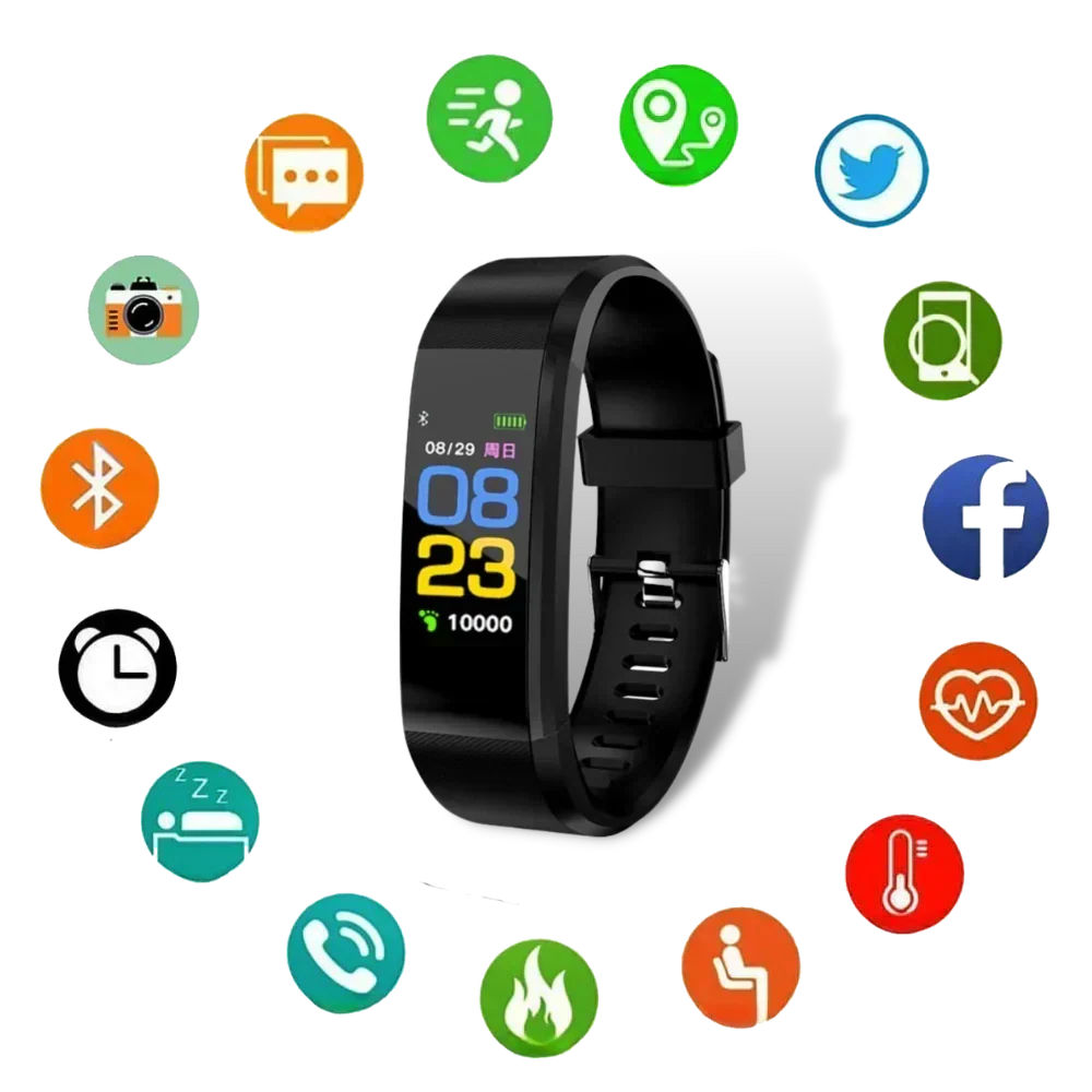 Senior Smartwatch with Heart Rate and Blood Pressure Tracking