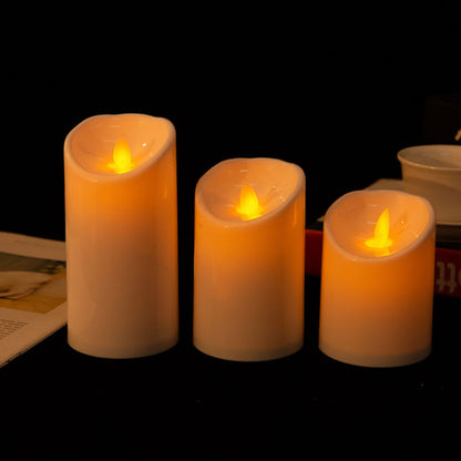Set of 3 LED Candles with Moving Flame and Remote Control
