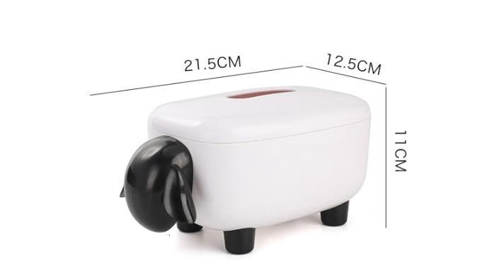 Sheep-Shaped Tissue Box Cover with Playful Decorative Design