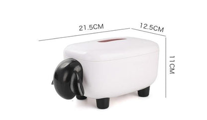Sheep-Shaped Tissue Box Cover with Playful Decorative Design