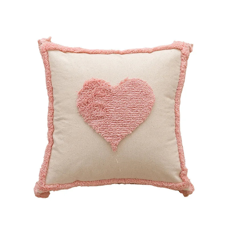 Sienna – Geometric Tufted Cushion Cover with Embroidered Details and Textured Finish