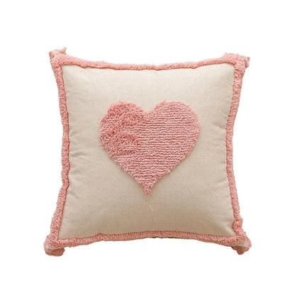 Sienna – Geometric Tufted Cushion Cover with Embroidered Details and Textured Finish