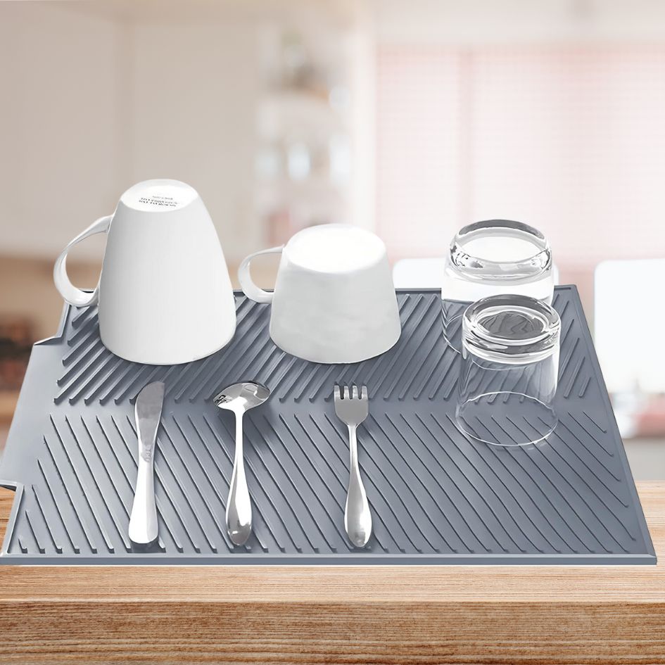 Silicone Dish Drying Mat – Heat Resistant Kitchen Mat with Non-Slip Surface