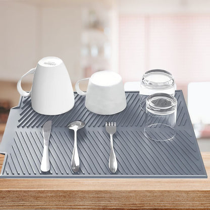Silicone Dish Drying Mat – Heat Resistant Kitchen Mat with Non-Slip Surface