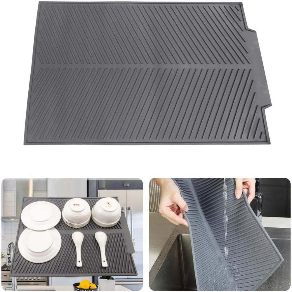 Silicone Dish Drying Mat with Heat-Resistant, Non-Slip Surface