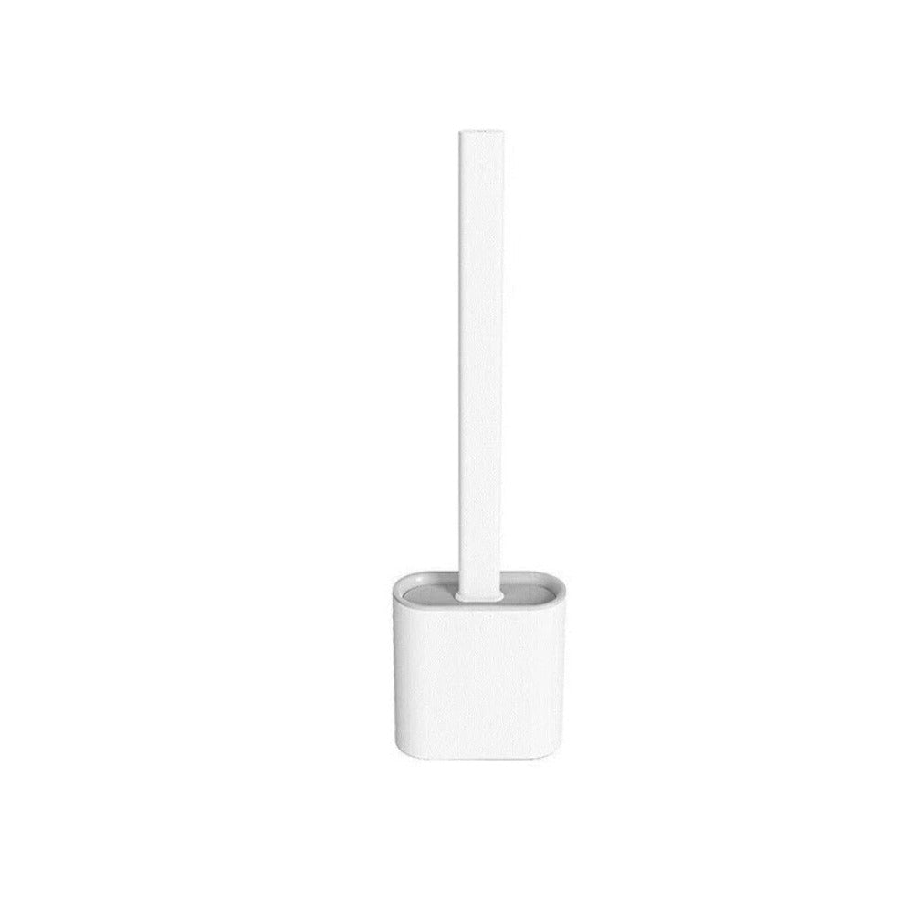 Silicone Toilet Brush with Flexible Head and Adhesive Wall Holder