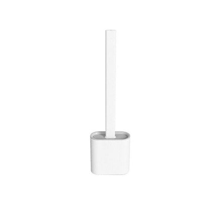 Silicone Toilet Brush with Flexible Head and Adhesive Wall Holder