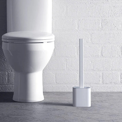 Silicone Toilet Brush with Flexible Head and Adhesive Wall Holder