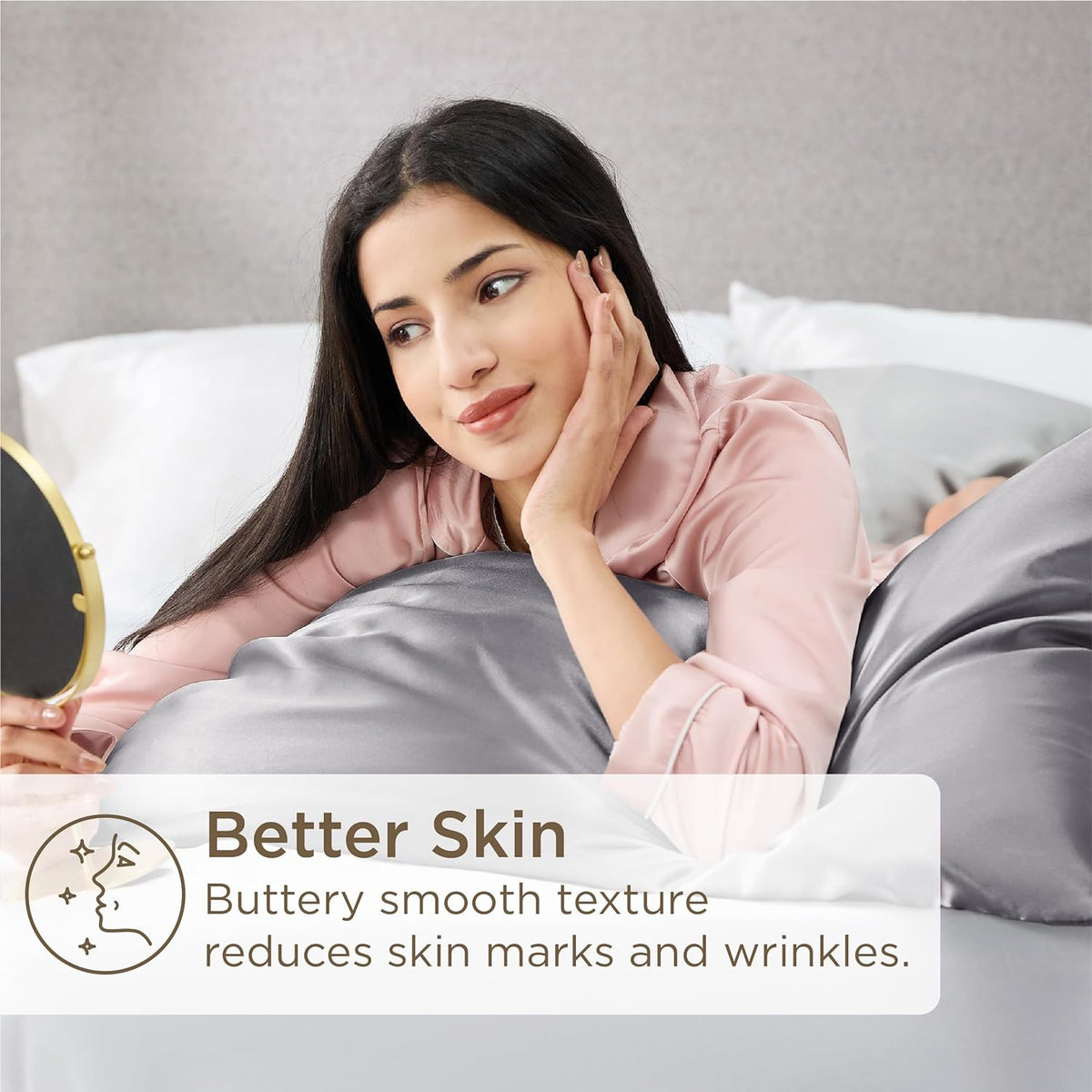 Silk Pillowcase Set – Smooth Silk Covers with Silver Ion Fibre for Comfortable Sleep