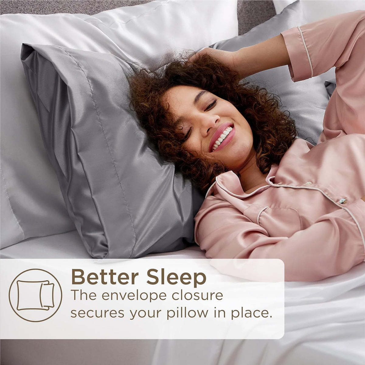 Silk Pillowcase Set – Smooth Silk Covers with Silver Ion Fibre for Comfortable Sleep
