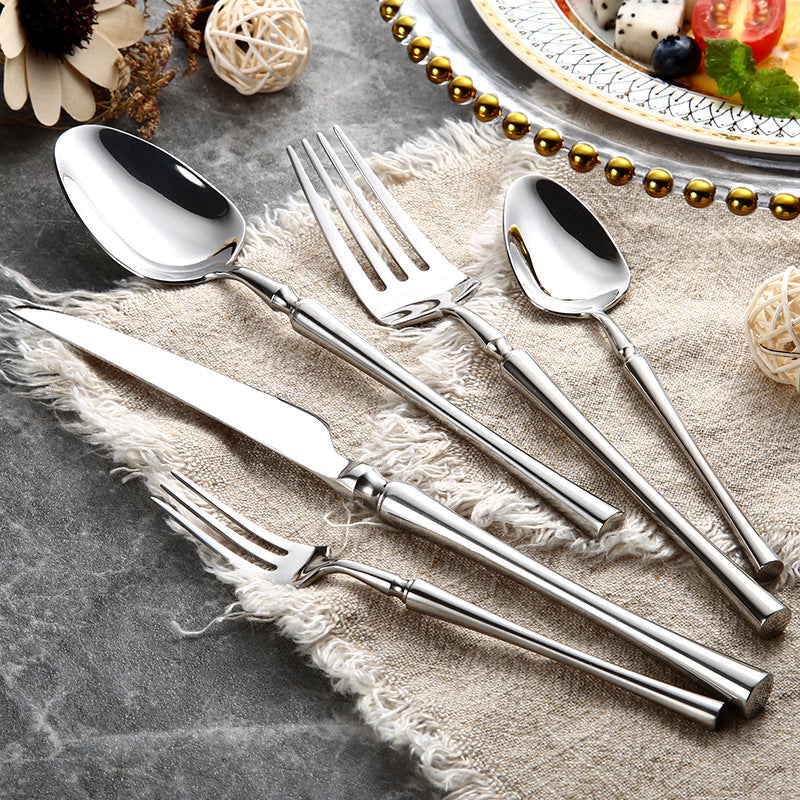 Silver 18/10 Stainless Steel Cutlery Set with High-Gloss Finish, 30/60 Pieces