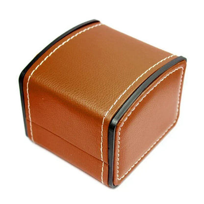 Single Watch Storage Box with Faux Leather Exterior and Soft Lining