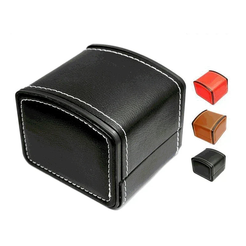 Single Watch Storage Box with Faux Leather Exterior and Soft Lining