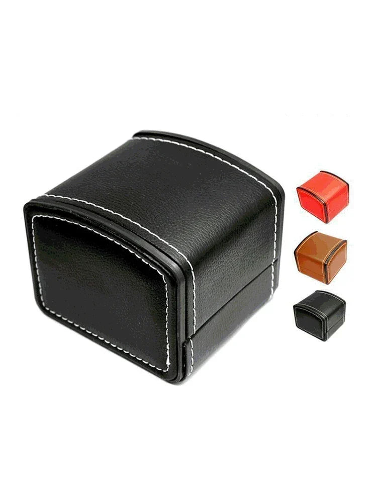 Single Watch Storage Box with Faux Leather Exterior and Soft Lining