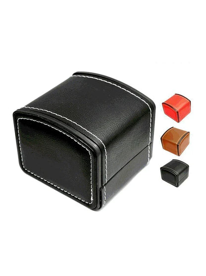 Single Watch Storage Box with Faux Leather Exterior and Soft Lining