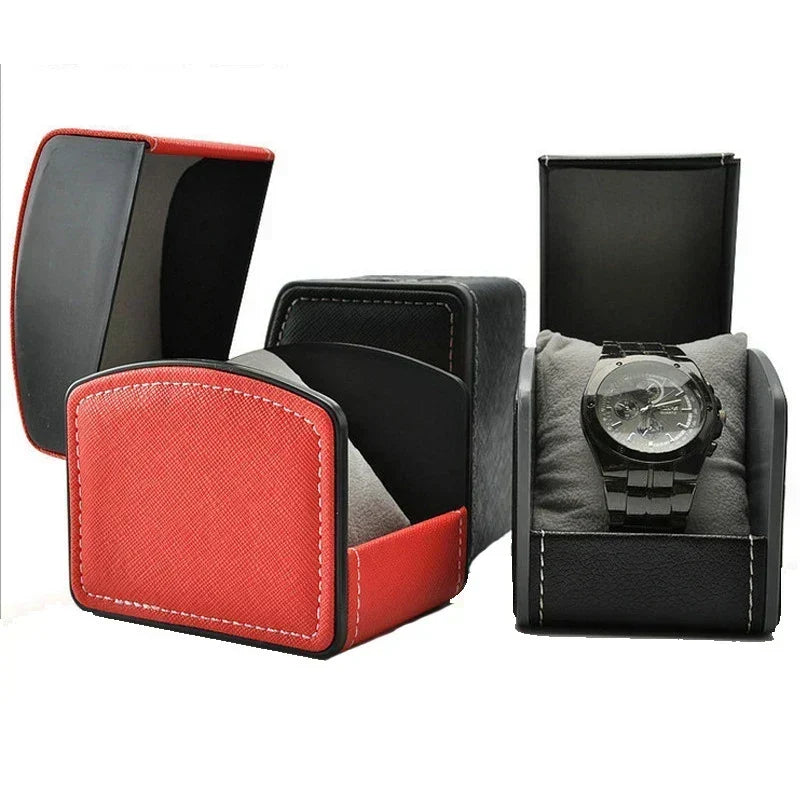 Single Watch Storage Box with Faux Leather Exterior and Soft Lining