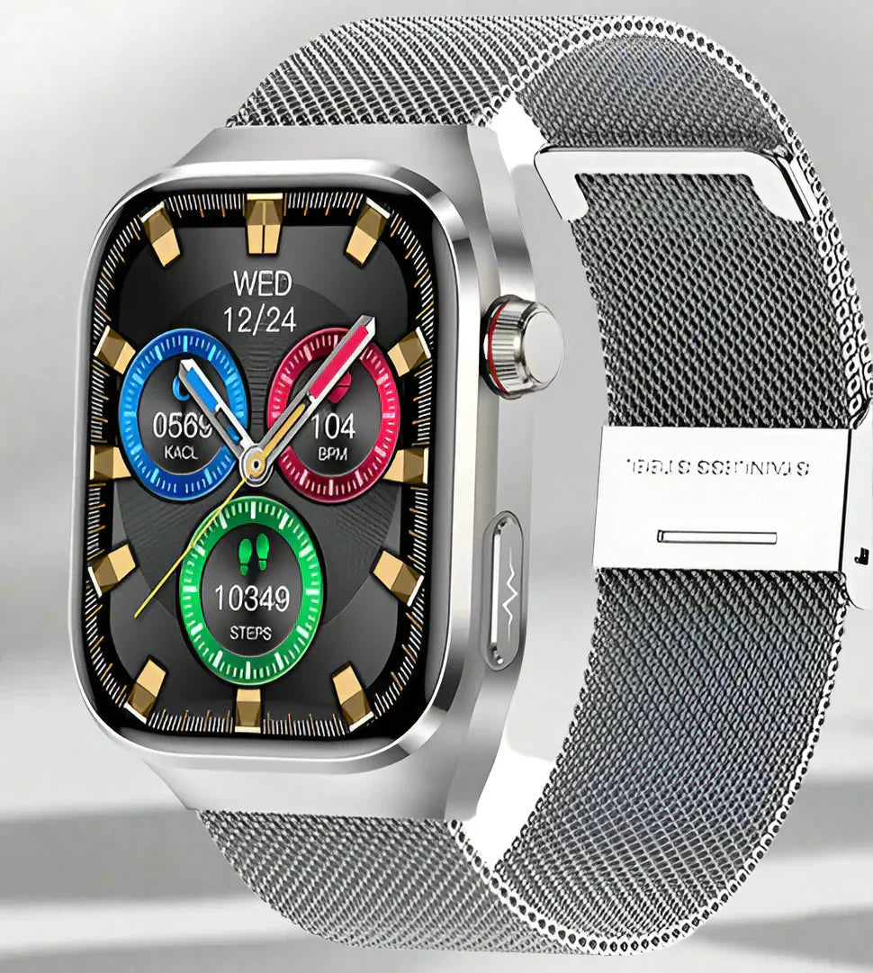Smart Health Watch with 2.04-Inch AMOLED Touchscreen and EKG Heart Rate Monitoring