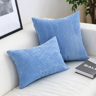 Soft Corduroy Cushion Cover with Ribbed Texture and Concealed Zip