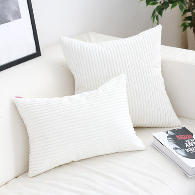 Soft Corduroy Cushion Cover with Ribbed Texture and Concealed Zip