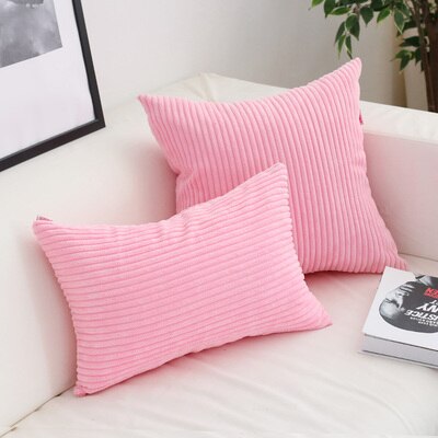 Soft Corduroy Cushion Cover with Ribbed Texture and Concealed Zip
