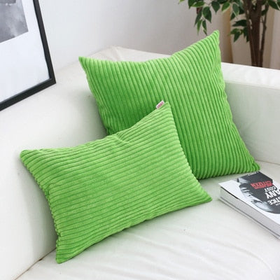 Soft Corduroy Cushion Cover with Ribbed Texture and Concealed Zip
