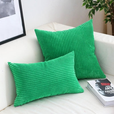 Soft Corduroy Cushion Cover with Ribbed Texture and Concealed Zip