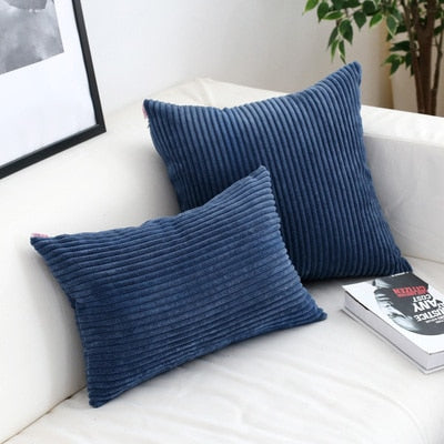 Soft Corduroy Cushion Cover with Ribbed Texture and Concealed Zip