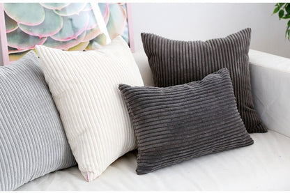 Soft Corduroy Cushion Cover with Ribbed Texture and Concealed Zip