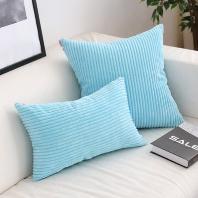 Soft Corduroy Cushion Cover with Ribbed Texture and Concealed Zip