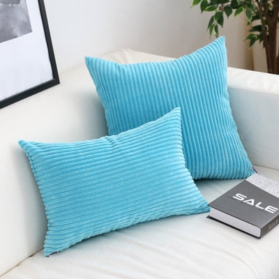 Soft Corduroy Cushion Cover with Ribbed Texture and Concealed Zip