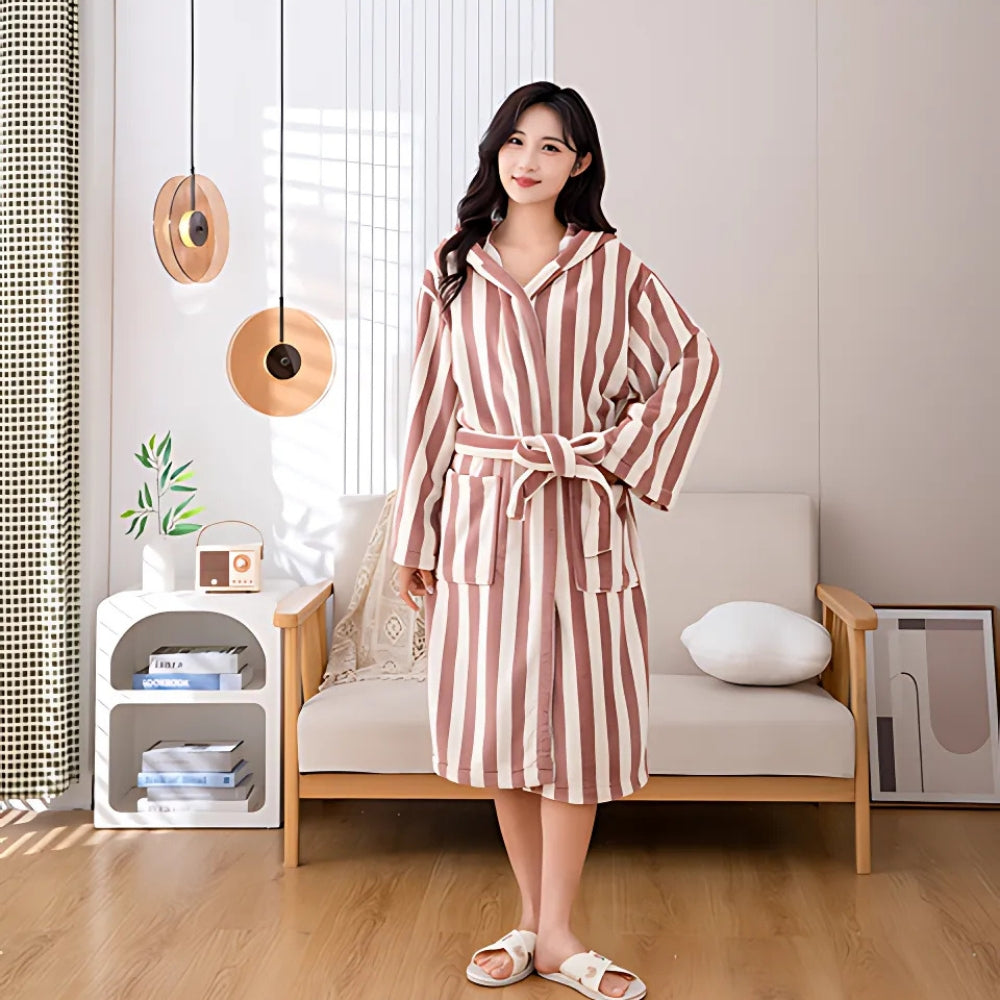 Soft Cotton Bathrobe with Unisex Design for Everyday Comfort