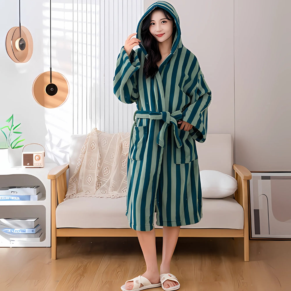 Soft Cotton Bathrobe with Unisex Design for Everyday Comfort