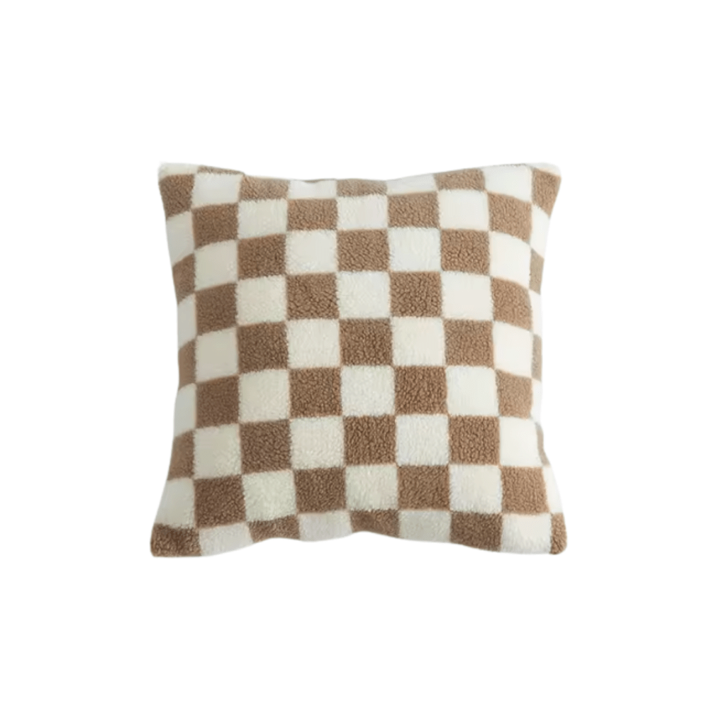 Soft Cotton Blend Checkered Cushion Cover for Warm and Stylish Home Decor