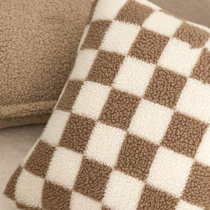 Soft Cotton Blend Checkered Cushion Cover for Warm and Stylish Home Decor