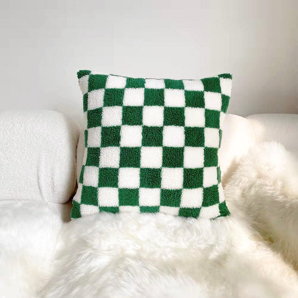 Soft Cotton Blend Checkered Cushion Cover for Warm and Stylish Home Decor