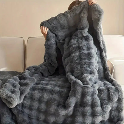 Soft Faux Fur Throw Blanket – Double-Lined Microfibre Blanket for Cosy Comfort