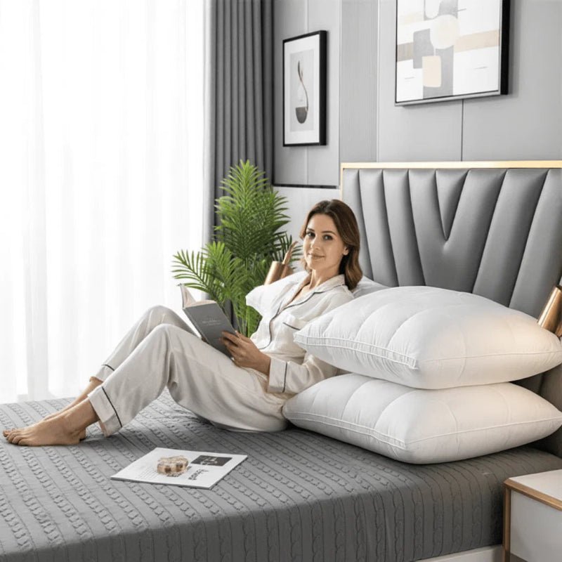 Soft Goose Down Pillow with Breathable Hypoallergenic Filling for Comfortable Sleep