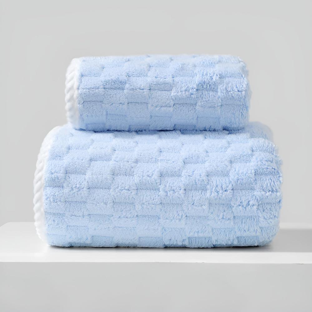 Soft Microfibre Bath Towel Set with Quick Drying Fabric and Hanging Loops