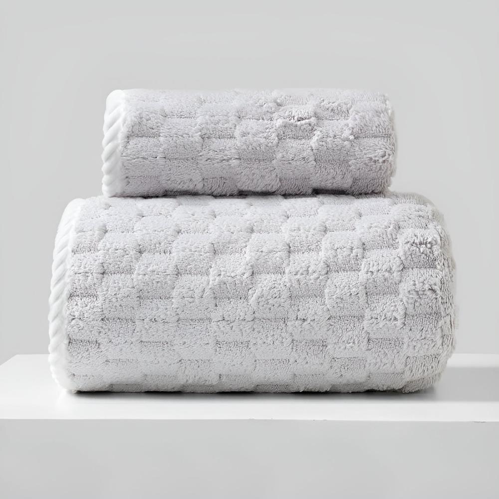 Soft Microfibre Bath Towel Set with Quick Drying Fabric and Hanging Loops