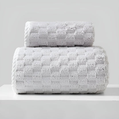 Soft Microfibre Bath Towel Set with Quick Drying Fabric and Hanging Loops